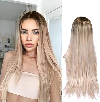 Amazoncom Peluca Lisa De Pelo De 140 In Para Mujer Color