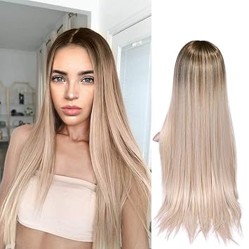 Amazon Com Lady Miranda Silky Straight Hair Synthetic Wig Ombre