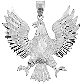 Claddagh Gold Fine 925 Sterling Silver Patriotic Polish Eagle Charm Pendant