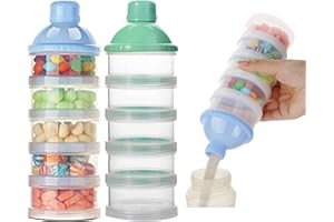 2PCS 5 Layers Baby Milk Powder Dispenser,Milk Powder Pots, Formula Dispenser Portable Milk Powder Formula Dispenser Container