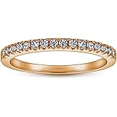 LOVECORE 14K Gold Plated 925 Sterling Silver CZ Faux Diamond Dainty Stacking Rings Statement Rings Promise Rings Wedding Bands Stackable Rings Eternity Rings for Women for Couples for Her Size 5-9