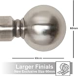 Aspire Homeware Brushed Silver Extendable Curtain Pole 70-120cm 28mm view 2