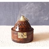 Handmade Wooden Classic Pyramid Design Incense Cone Dhoop Burner Holder with Top Cone Shape Incense Burner Box