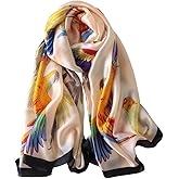 NUWEERIR Womens 100% Large Mulberry Silk Scarf Long Satin Scarf Fashion Lightweight Wraps