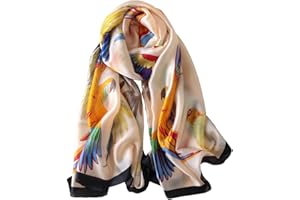 NUWEERIR Womens 100% Large Mulberry Silk Scarf Long Satin Scarf Fashion Lightweight Wraps
