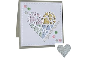 HINANA Love Heart Frame Metal Die Cuts,Hollow Heart Wedding Cutting Dies Cut Stencils for DIY Scrapbooking Photo Decorative Embossing Paper Dies for Scrapbooking Card Making