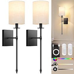 24.8 inch Battery Operated Wall Sconces Set of 2