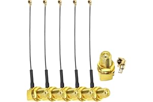 TUOLNK SMA to IPX Coax Cable 6inch(15cm) SMA Female Right Angle to UFL MHF1 Antenna Coaxial Cable 5pcs 1.13mm MHF1 for Antenna Bluetooth Module