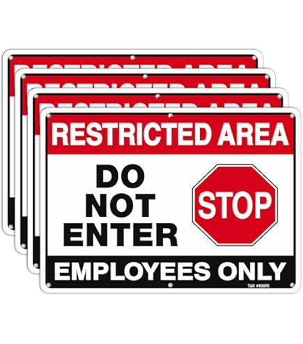 thumbnail image 2 of No Customers Allowed Sign - 10x7 Inch Plastic Restricted Access Security Sign 2 of 13