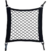 XQIGI Motorcycle Helmet Net, Elastic Bike Cargo Netting with Thicken Hooks for Helmet Bicycles Tote Basket Luggage (1 Pack)