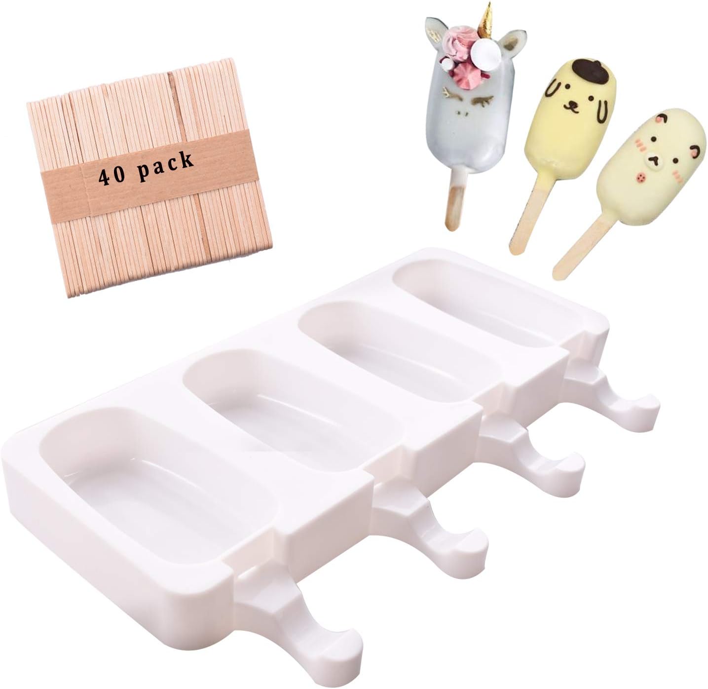 Moldes Helados Molde De Silicona Para Helados ¡Haz Tus Propias Paletas  Refrescantes! Incluye 100 Palitos - Ideal Para Verano Molde Helados, image size:1435x1396