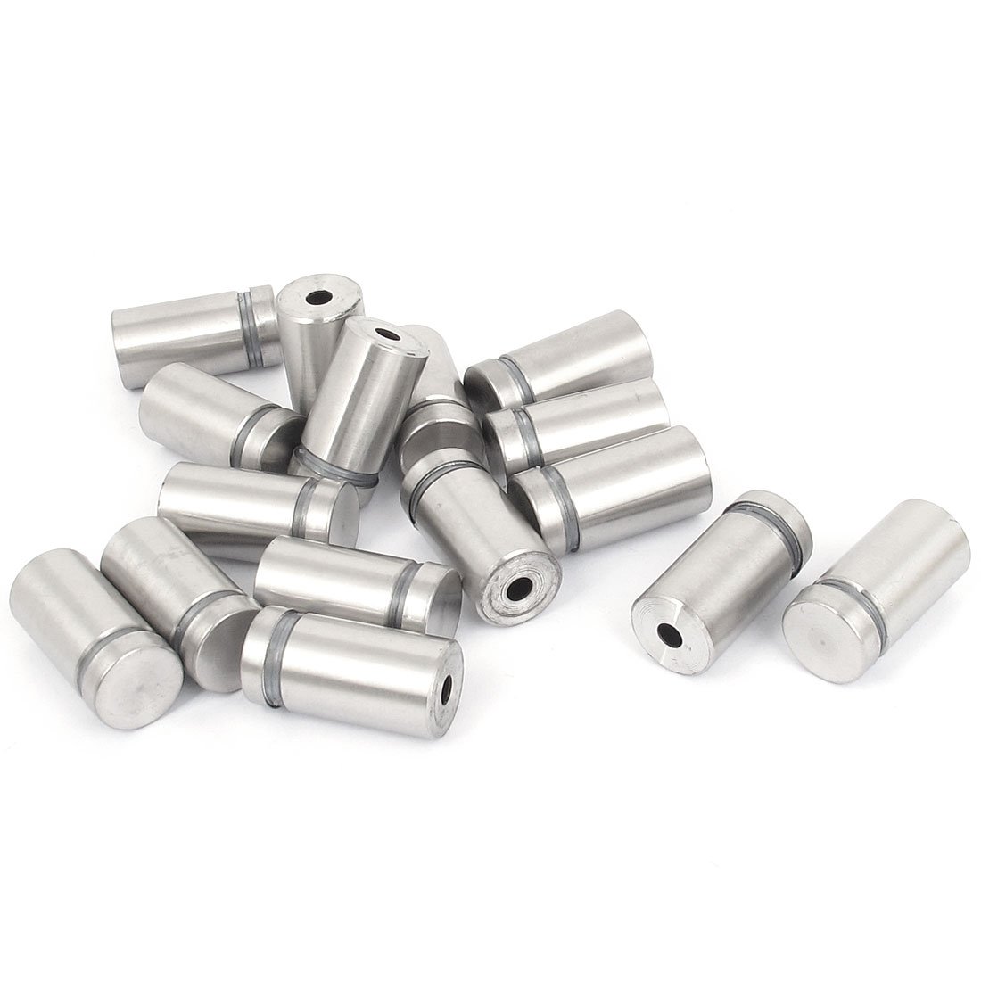 Sourcingmap Frameless Glass 16mm x 30mm Stainless Steel Standoff Pins Clamp 16pcs