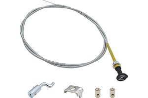 YGQ Universal Push Pull Choke Control Cable 63 inch Inner 60 inch Conduit with Heavy Duty Outer Sheath Silver for 237 Rotary 703971 290831 (Wire Travel: 2 inch)