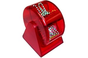 CLOSEOUTSERVICES Fun Ferris Wheel Paper Clip Dispenser - Plastic Holder with 5 Colorful Compartments and Zebra Paper Clips - Unique Office Supply - Ideal for Wholesale, Bulk, Events, Gifting - Red