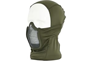 tactifans Airsoft Balaclava Mesh Mask Ninja Style with Full Face Mouth Protection Airsoft Paintball Mask Waterproof Metal Mesh Mask
