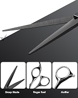 Lictin Hair Cutting Scissors 6.0 Inch Thinning Set Case Black Comb Clip view 3