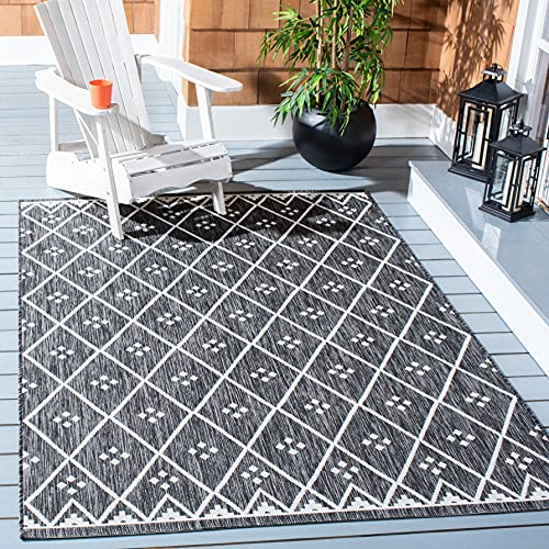 SAFAVIEH Courtyard Collection 2'7" x 5' Black/Ivory CY8303 Indoor/ Outdoor Wate…