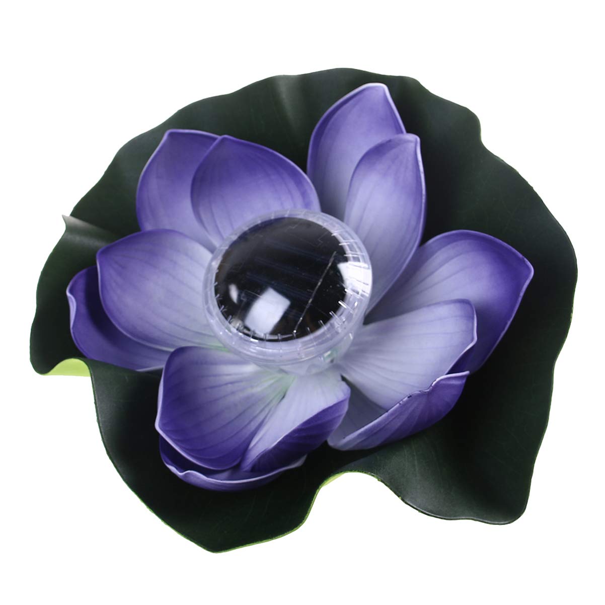 FRCOLOR Solar Floating Lotus Light Waterproof Light Up Lily Pad Water Floating LED Lily Light Lotus Night Light Centerpieces Ponds Pools Fish Tank Decorations Purple
