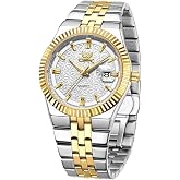 OPK Watches for Men Luxury Dress Men&rsquo;s Watch Analog Quartz Textured dial with Day Business Wrist Watch Stainless Steel Waterproof Luminous