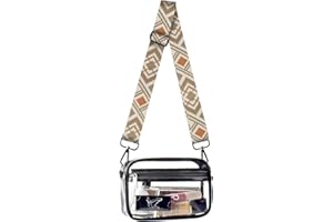 BLOCE Clear Crossbody Bag Stadium Approved for Women, Clear Purse Clear Bag for Women Men