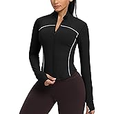 GYM RAINBOW Womens Zip Up Workout Jakcets Cropped Lightweight Slim Fit Running Athletic Jackets