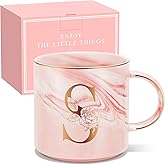 Valentines Day Gifts for Her, Anniversary Birthday Galentines Gifts for Women Mom Grandma Friend Sister Wife Teacher Coworker, Personalized Initial Customized Gift Monogrammed A-Z Coffee Mug 12 OZ(S)