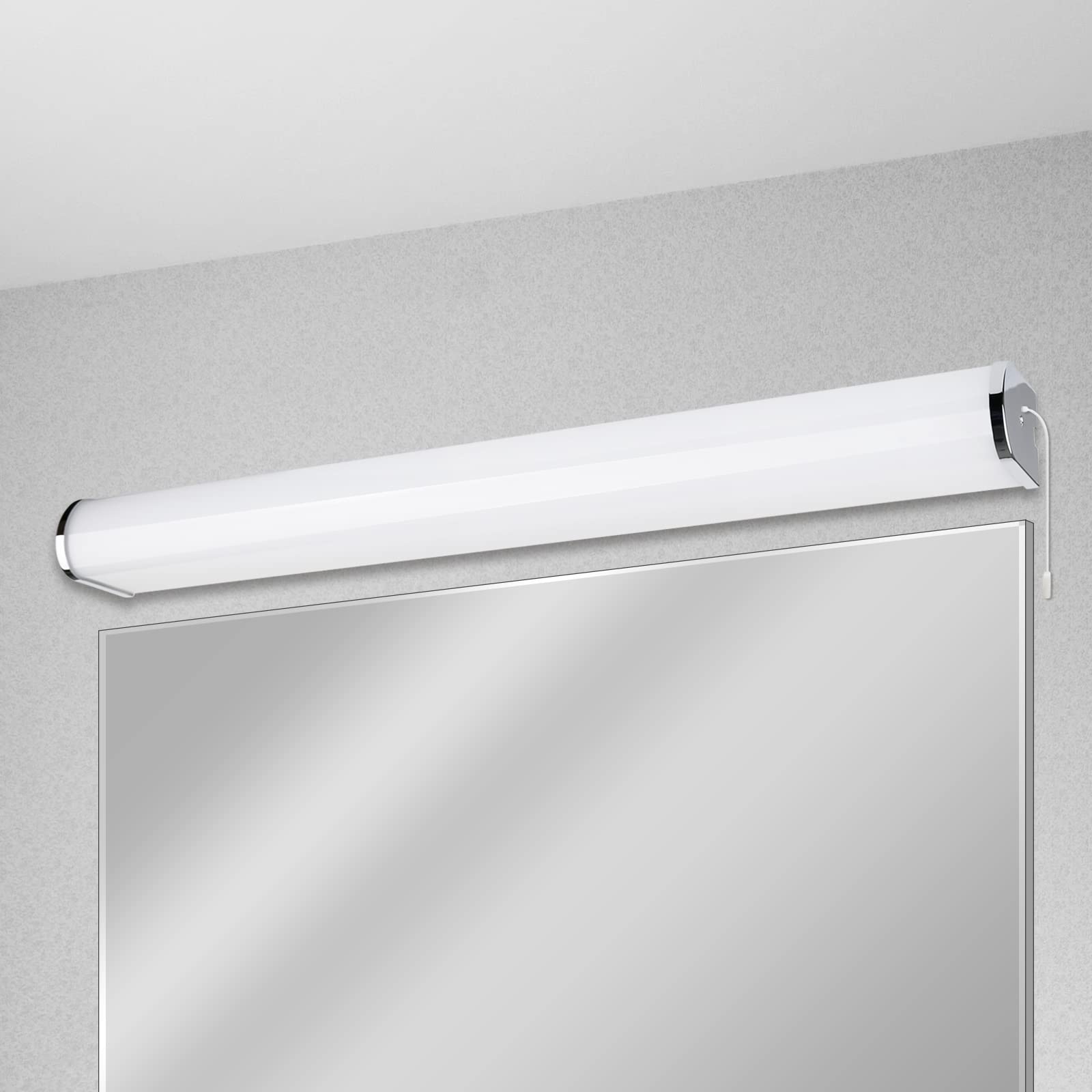 M EGA MEGACUBE 15W LED Bathroom Wall Light Above Mirror, Vanity Cabinet Wall Lamp with Pull Cord Switch, Waterproof IP44 Length 60CM Lighting Range 1300LM Warm White 3000K