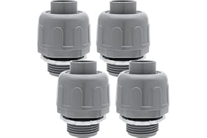 LifCratms 4Pcs NPT 3/4" 180D Electrical Conduit Connector Fittings, PVC Nonmetallic Liquid Tight Straight Conduit Connector