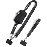 RENUIS Phone Strap with Zippered Pouch, Clip and Go Strap for Phone with Wallet Crossbody, Adjustable Crossbody Phone Strap-2