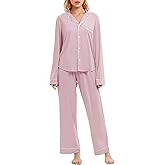 LUBOT Womens Pajamas Set for Women Soft 2 Piece PJ Set Button Down Ladies Comfy Short Long Sleeve Sleepwear Set S-XXL
