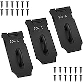 Tmyjfjingxi 3PCS 3Inch Door Lock Hasp Latch Matte Black Stainless Steel Extra Thick Padlock Hasp Latch with Screws YY018-B
