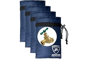 Mokeyder Enlarge Outdoor Faucet Cover for Winter Freeze Protection, 7” W x 10" H Hose Bib Covers Socks for Outside Wall Taps, Reusable Waterproof Insulated Spigot Cover, Blue, 4 Packs