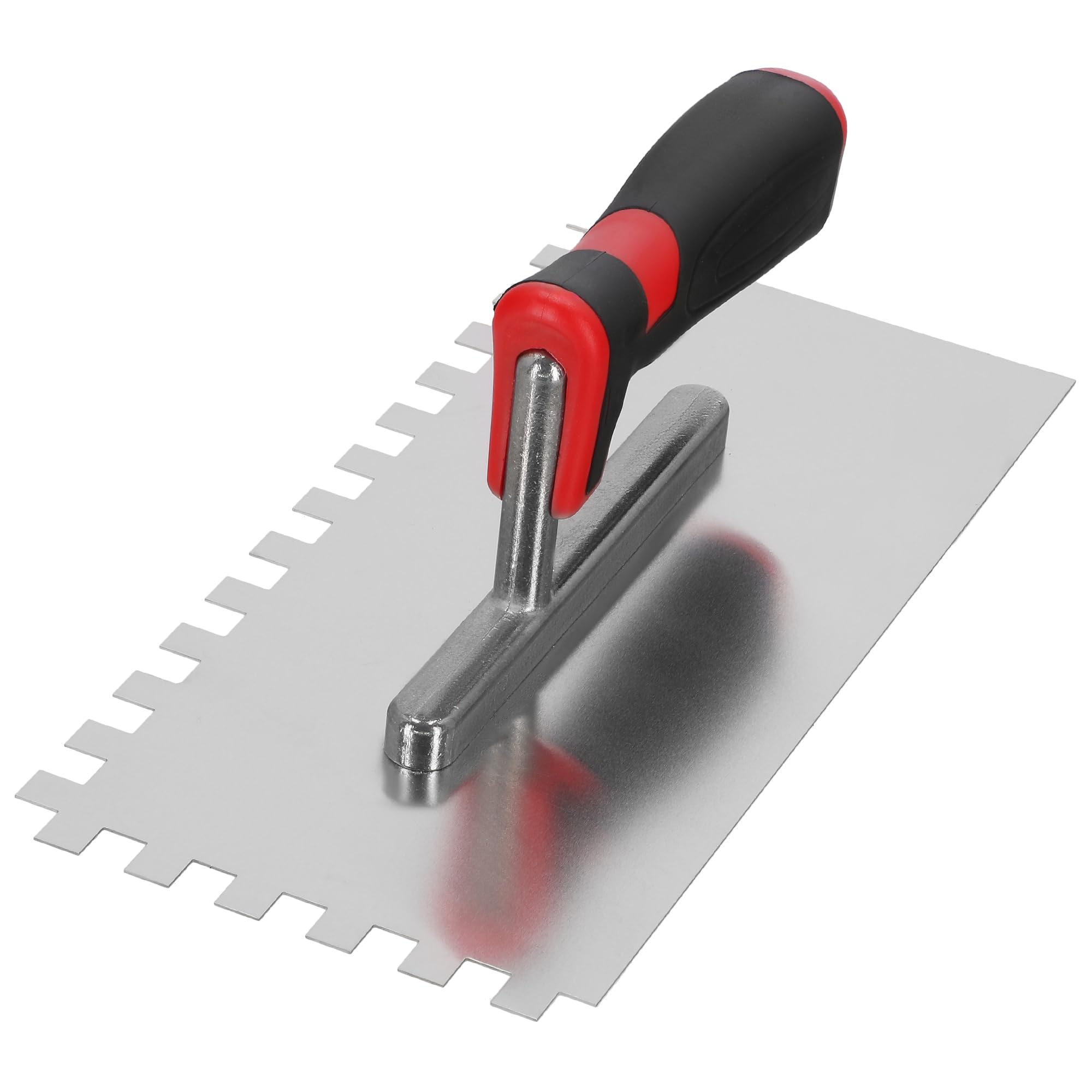 KOTARBAU Stainless Steel Smoothing Trowel 270 x 128 mm with Teeth (Y x Z) mm Toothed Trowel for Laying Tiles Smoothing Disc Stainless Steel Trowel with Soft Grip Essential for Tiling, silver, Zahnung