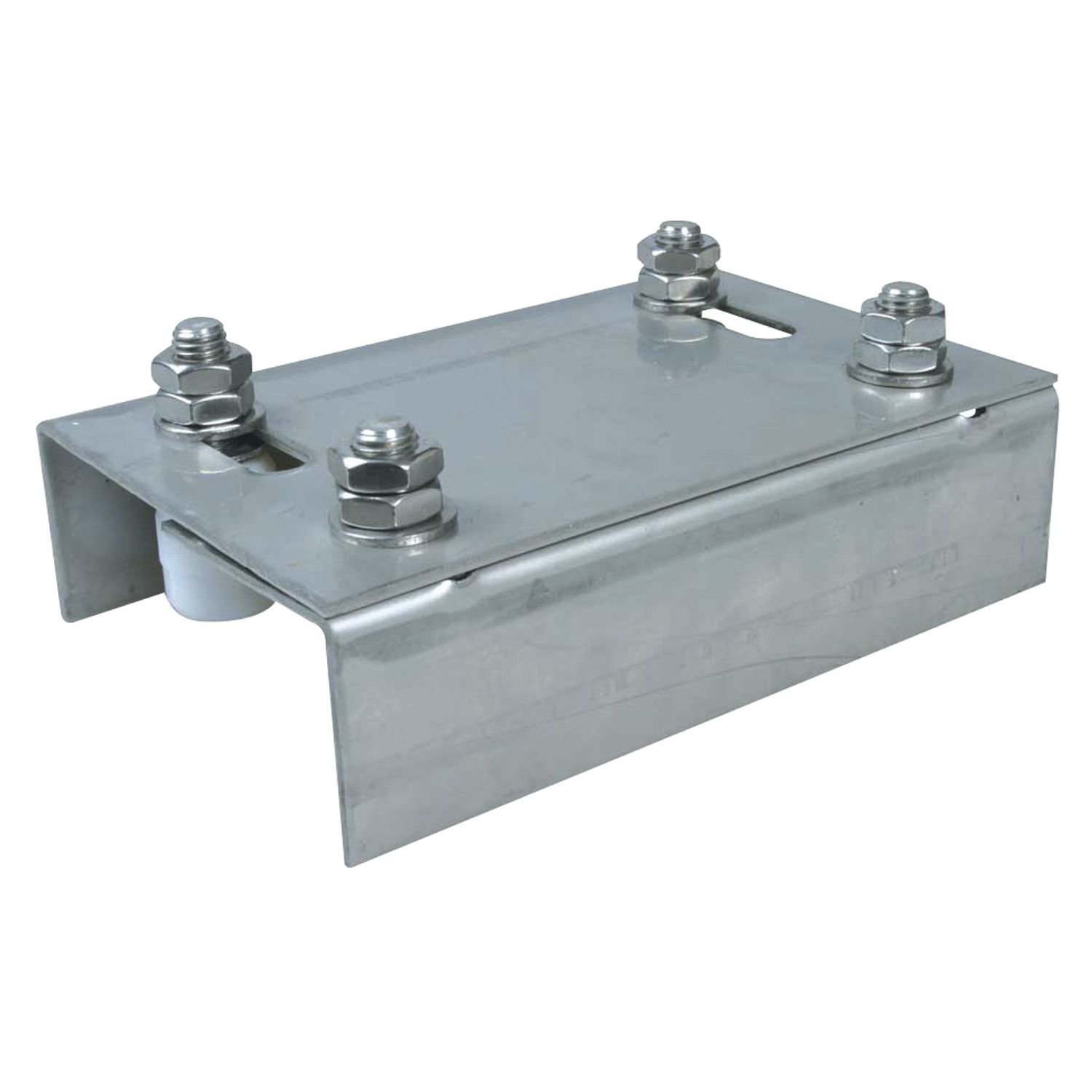 Gate Guide Adjustable with 4 Plastic castors, Diameter 42 mm, galvanised Steel; 1 Piece