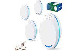 NSONGSE Mouse Mice Repeller Indoor, 4 PCS Rodent Rat Repellent, Ultrasonic Pest Mouse Repeller, Spider Repellent Indoor, Pest Roach Repellent Ultrasonic Plug in, 4 inch