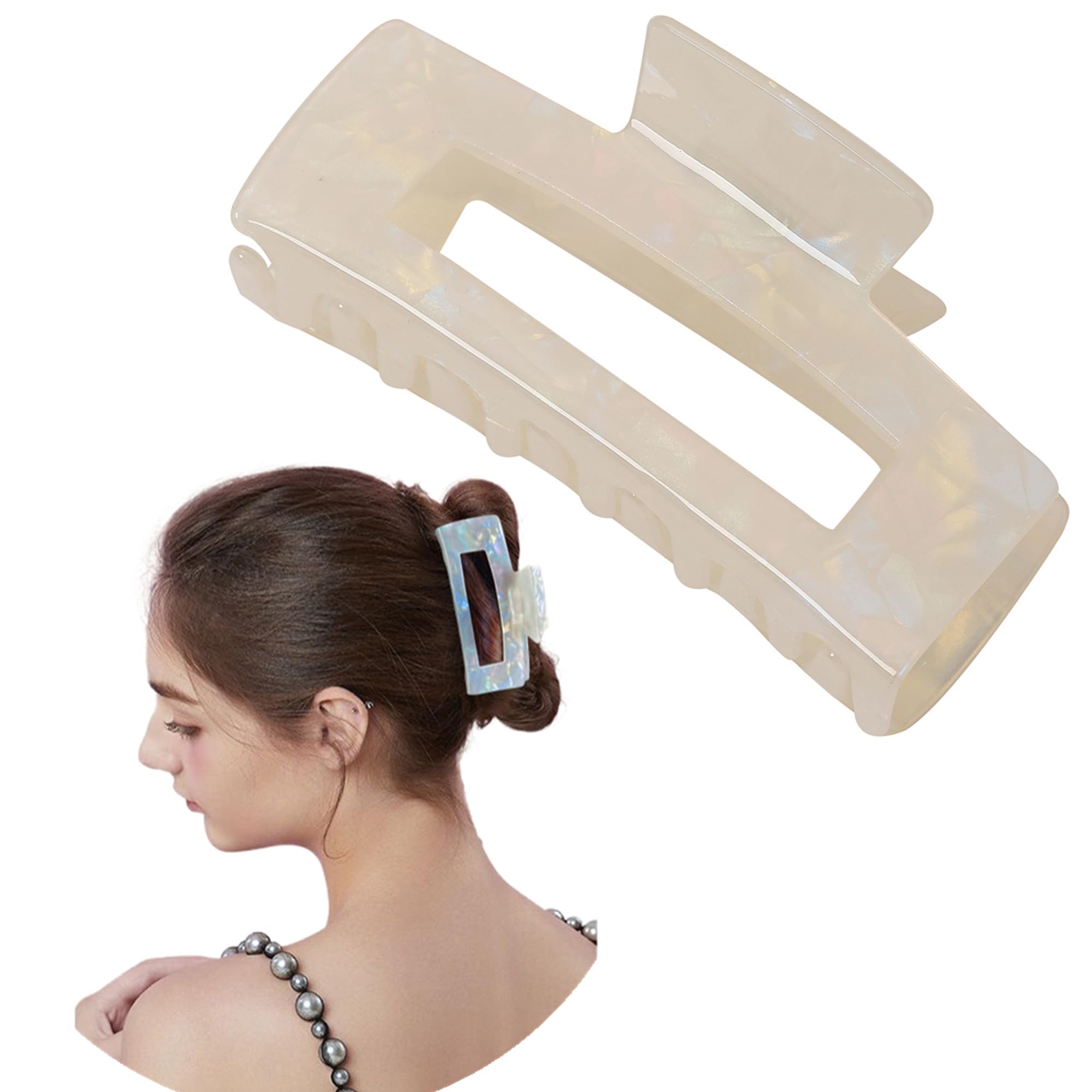 Large Hair Claw Clips for Women Big Claw Hair Clips for Thick Hair Rectangle Non Slip Hair Jaw clips