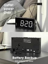 ROCAM Alarm Clock with Bed Shaker Dual Alarm Extra Loud 7.5" LED White view 7