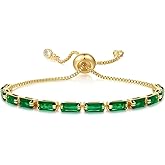 KissYan Tennis Bracelet for Women, 14K Gold Plated Cubic Zirconia Adjustable Slider Bracelets Trendy Jewelry Gift