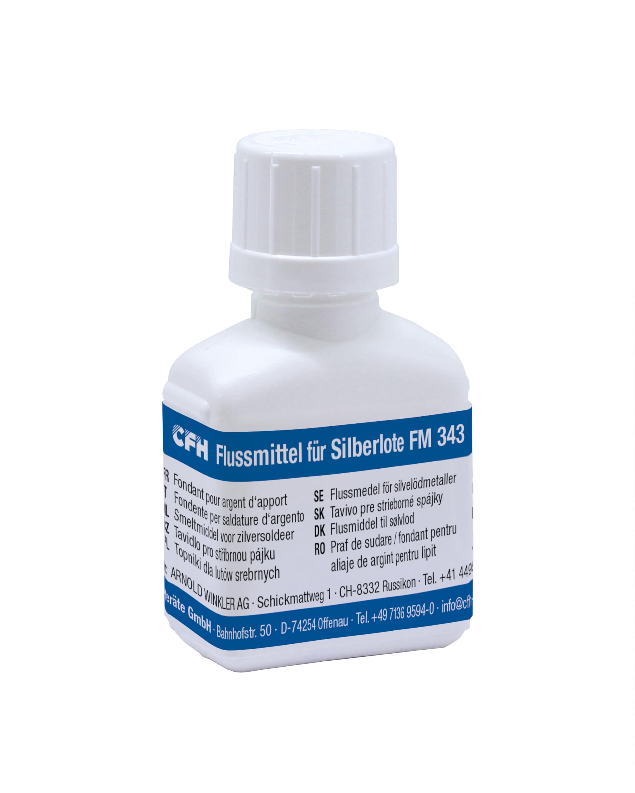 CFH Flussmittel für Silberlote FM 343 - Hartlötflussmittel 25 g, Lötpaste zum Löten von Kupfer, Messing, Rotguss und Stahl, Enthält Kaliummetaborat