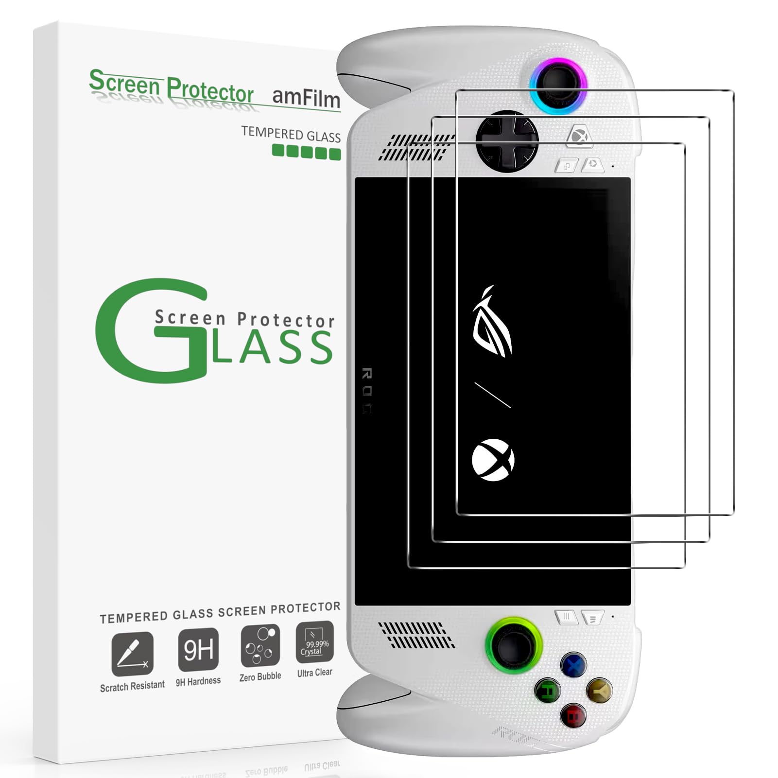 Photo 1 of amFilm 3 Pack Screen Protector for ASUS ROG Xbox Ally X & Xbox Ally 2025 7 inch Accessories | 9H+ Tempered Glass | Military-Grade Drop Protection | HD Clear | Anti-Scratch | Easy Installation | Full Coverage