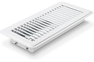 OSMOFUZE Floor Register, 4 x 10 inch Vent Covers for Home Floor, Adjustable Air Vent Covers Ceiling Vent Magnetic PVC Screen Cover Filter Vent Screen Traps Debris, White 1 Pc