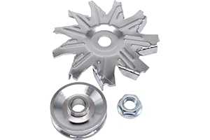 GSKMOTOR Chrome Alternator Fan And Pulley Kit for Small Block Chevy 327 350 383 400