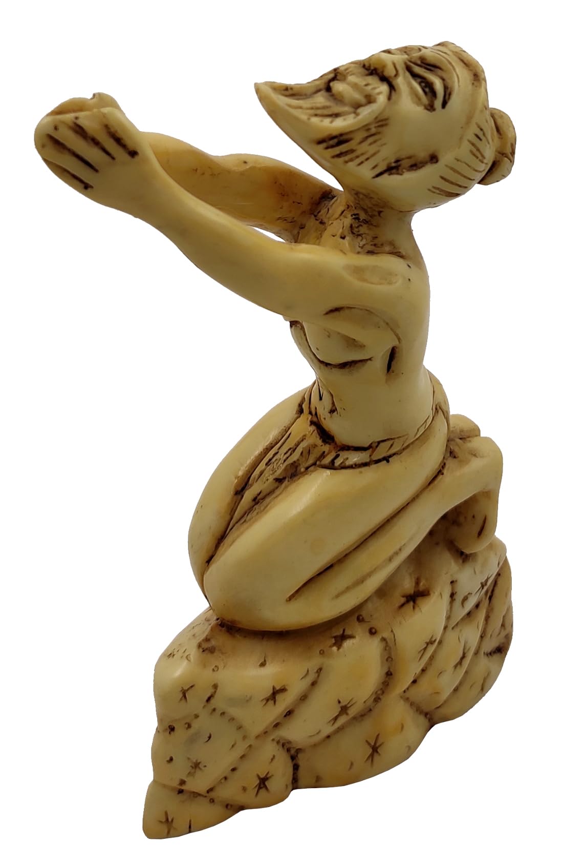 Purpledip Resin Statue Yoga Guru In Variation Of Vajrasana Or Thunderbolt Pose: Stone Finish Decor Gift (11786)