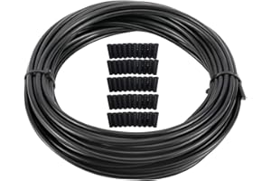 YaeMarine 4mm X 50ft Bicycle Bike Lined Shift Cable Housing Shifter Cable Housing with 50Pcs Cable End Caps, Black