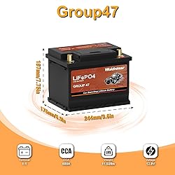 12V BCI Group 47 LiFePO4 Lithium Car Battery 600CCA