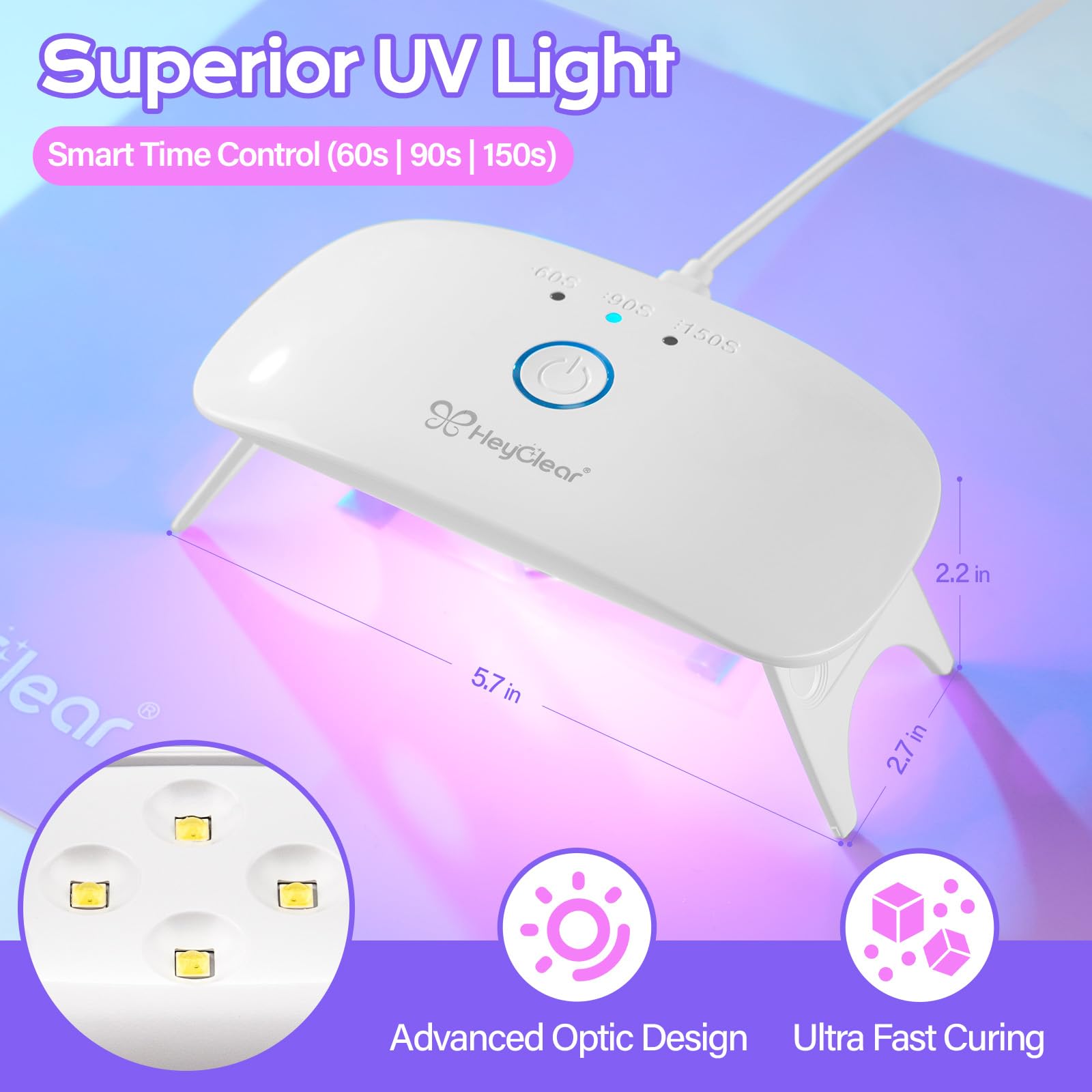 HeyClear UV Resin Kit with Light -200g Crystal Clear, Hard Resina UV Light Fast Curing UV Glue for Beginners Crafting, Molds Jewelry Making, DIY Craft Decorations