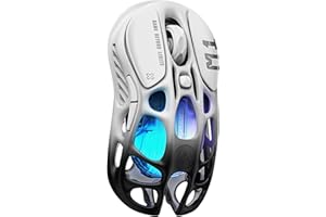 GravaStar Mercury M1 Pro Gaming Mouse, Lightweight Magnesium Alloy, 26,000 DPI, PAW3395DM Sensor, 5 Programmable Buttons, Support Wired/2.4GHz/BT, Up to 200 Hours Battery Life (Gradient Black)