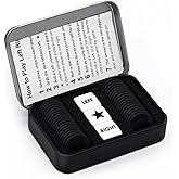 Bilywey Left Right Center Dice Game Set with 3 Dices + 36 Black Chips (Black)