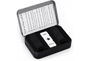 Bilywey Left Right Center Dice Game Set with 3 Dices + 36 Black Chips (Black)