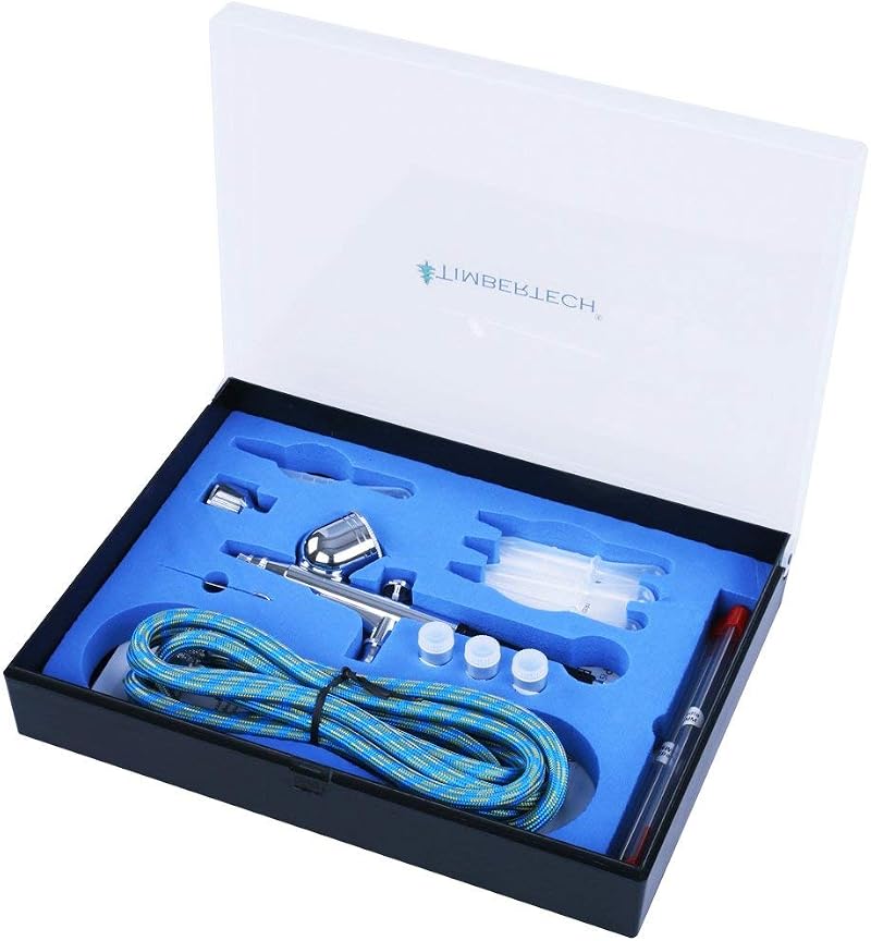 Timbertech ABPST01 Airbrush Kit with 0.3mm Nozzle, 2m Hose, 3 Noses/Needles